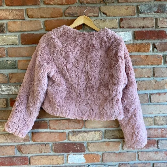 Women’s Pink Faux Fur Jacket - Line & Dot - Size Small - Picture 4 of 6